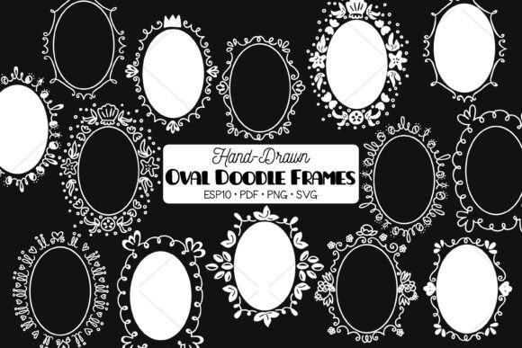 Elevating DIY Crafts with Hand-Drawn Oval Wreath Borders and Doodle Frames