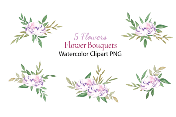 Enhancing Creative Projects with Handpainted Watercolor Flower Bouquets Clipart