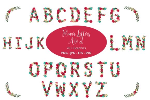 Florals Alphabet Clipart: Elevating Modern Design with Botanical Typography