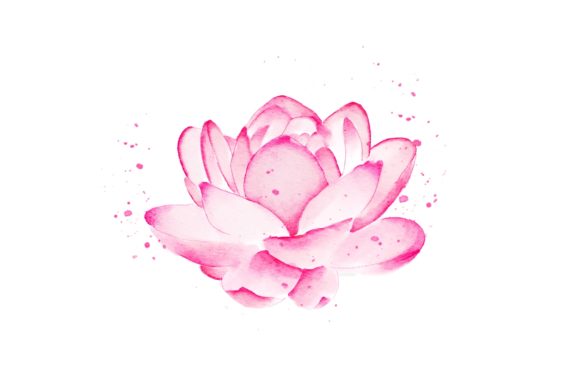Lotus Flower Watercolor Realistic PNG for Design