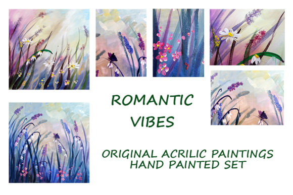 Romantic Vibes Original Acrylic Painting Digital Set