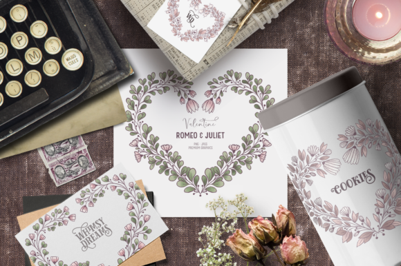 Vintage Valentines Clipart Frames: Elevating Digital Design with Hand-Drawn Artistry