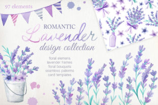 Watercolor Lavender Design Pack for Rustic DIY