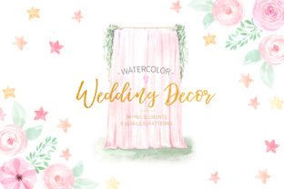 Watercolor Wedding Decor Set for Elegant Design