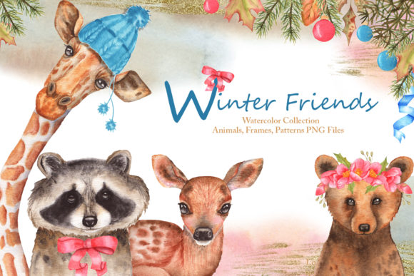 Winter Friends Watercolor Collection: Creative Uses